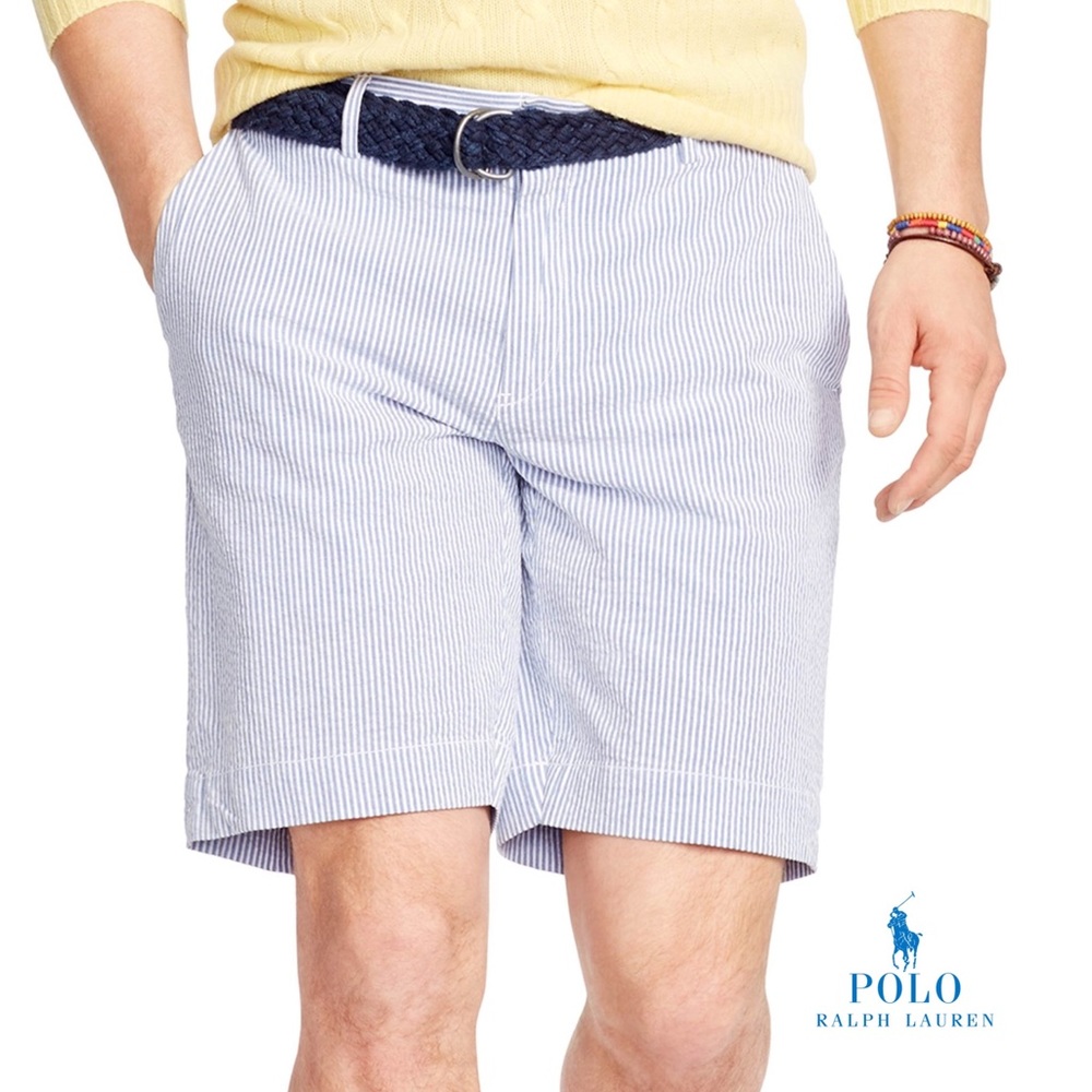 Ralph Lauren Polo GOLF  | NWOT Blue & White Seersucker Golf Shorts